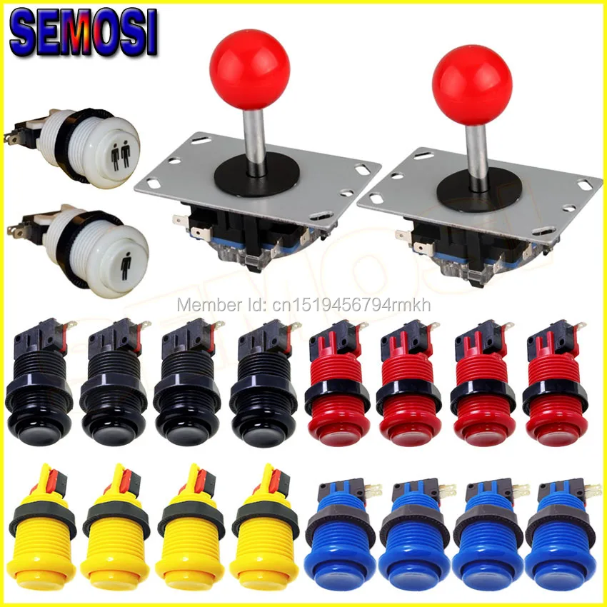 

Control 8 Way Joystick Arcade Set Kit for 2 Player 2 x Sanwa Joystick 16 x Push Buttons for Arcade Games Controller DIY