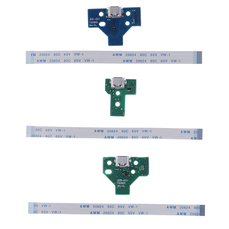 

12pin Charging Port Socket USB charger board+12pin Power Switch Flex Eject Ribbon Lighter Cable For PS4 Controller Gamepad