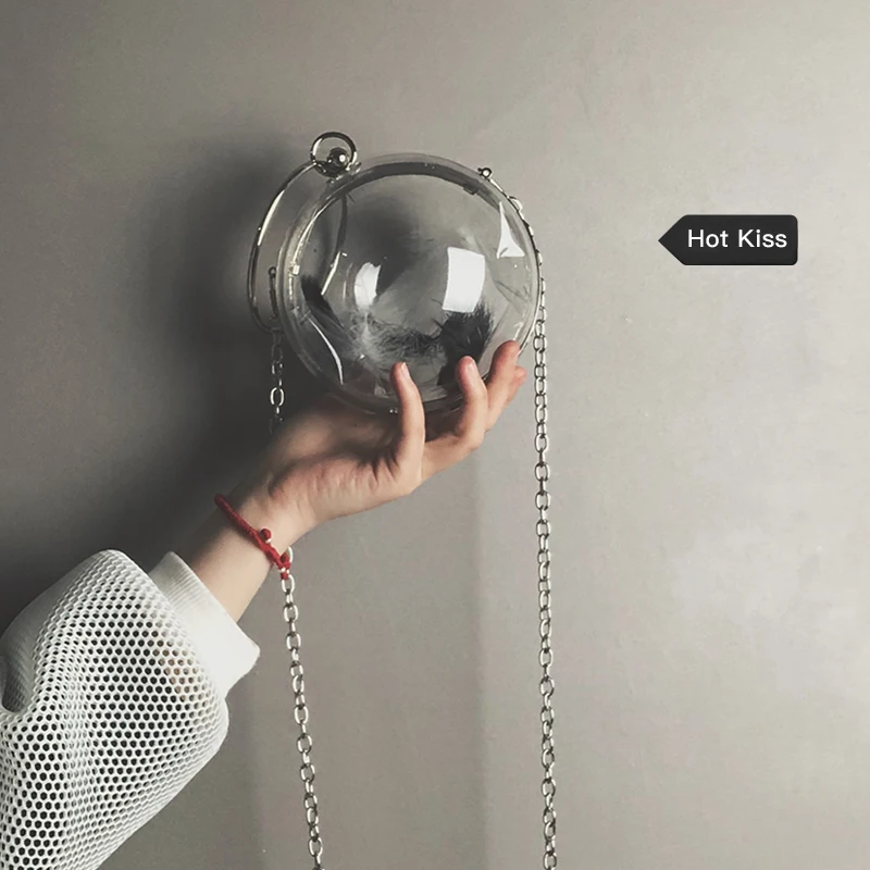 

Designer Transparent Clear Pvc Small Round Bag Mini Women HandBags Chain Shoulder Messenger Bag Wrist Bag Clutch Purse New 2019