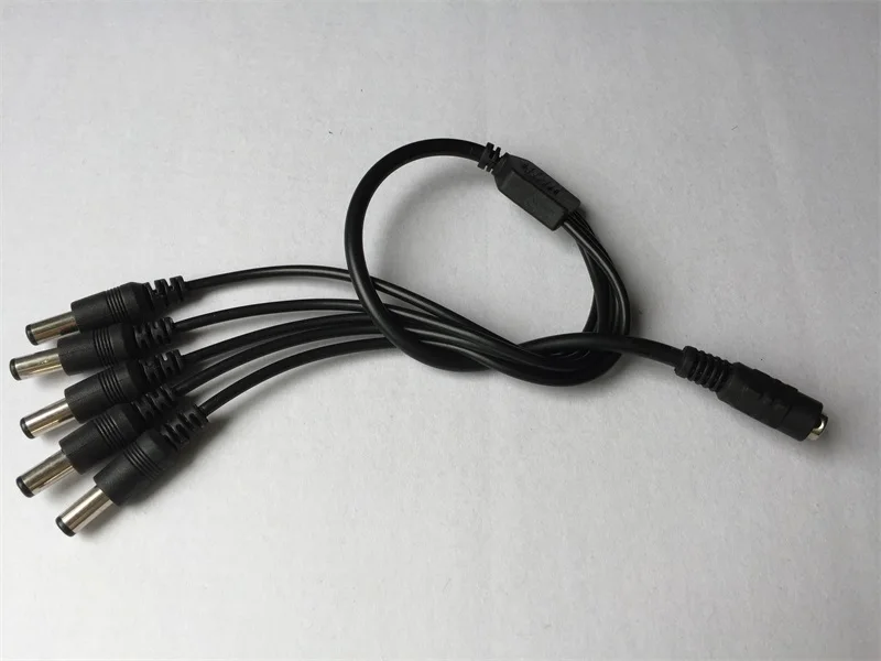 

Wholesale Free Shipping 20pcs A Lot CCTV Accessories DC Female to Male 1 to 5 Power Splitter for CCTV  Security