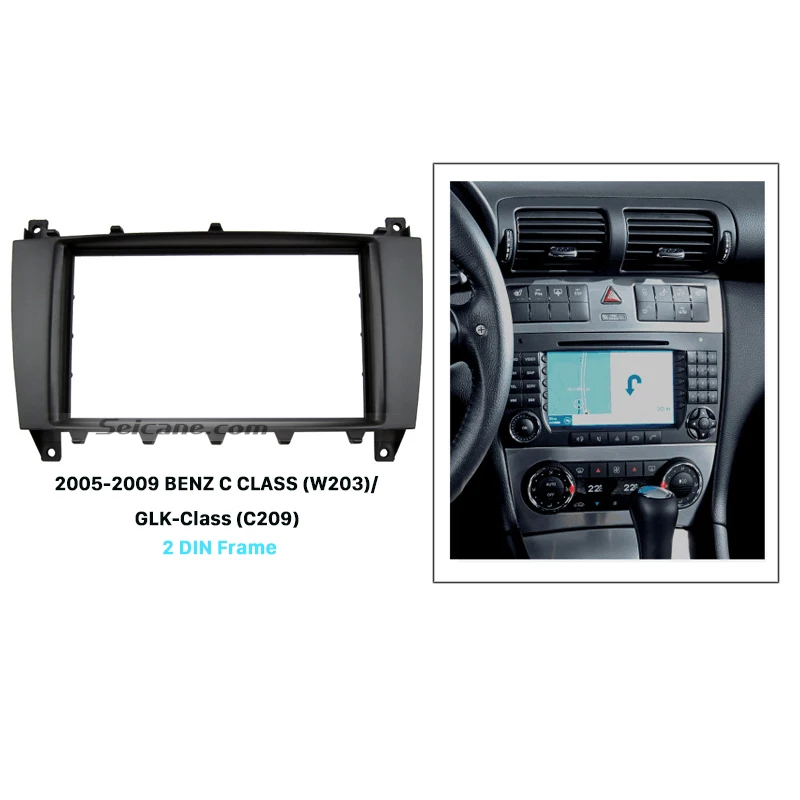 Seicane Car Radio Fascia refitting 2Din Frame Panel Kit for 2005 2006 2007 2008 2009 Mercedes BENZ C CLASS W203 GLK-Class C209 | Автомобили