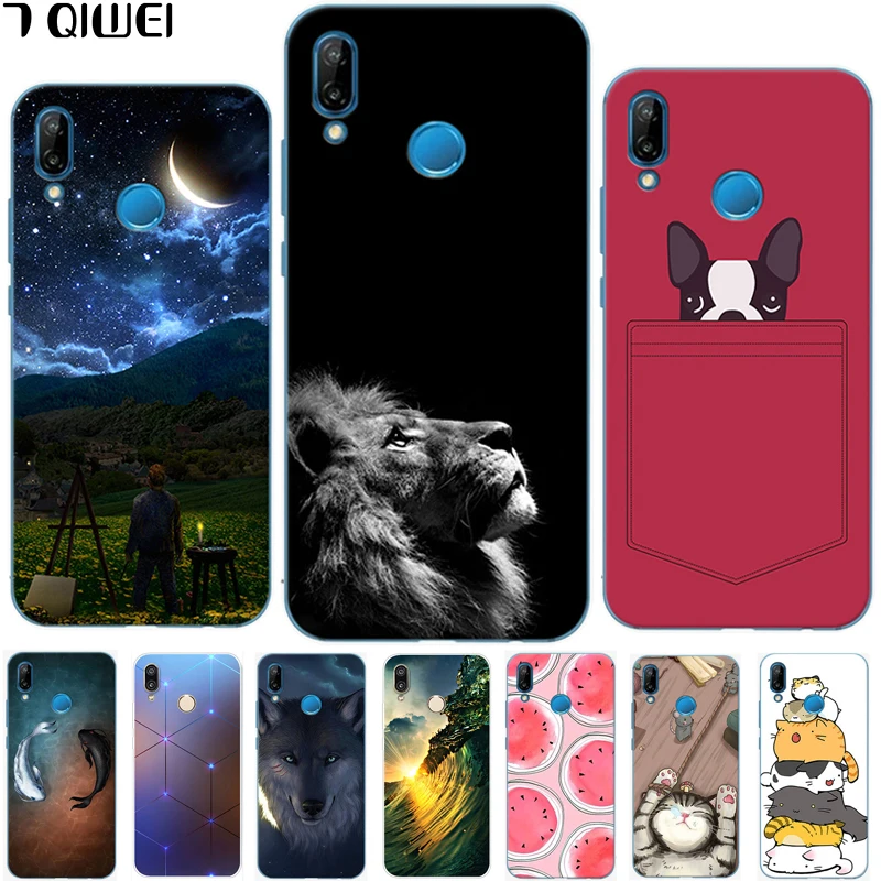 

For Huawei P20 Lite Case 5.84 Silicone Soft Back Cover For Huawei P20 Lite P20Lite Case Cover TPU Nova 3E Full Protection P 20