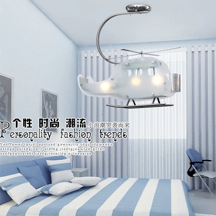 modern child bedroom Helicopter pendant light glass bedroom hanging