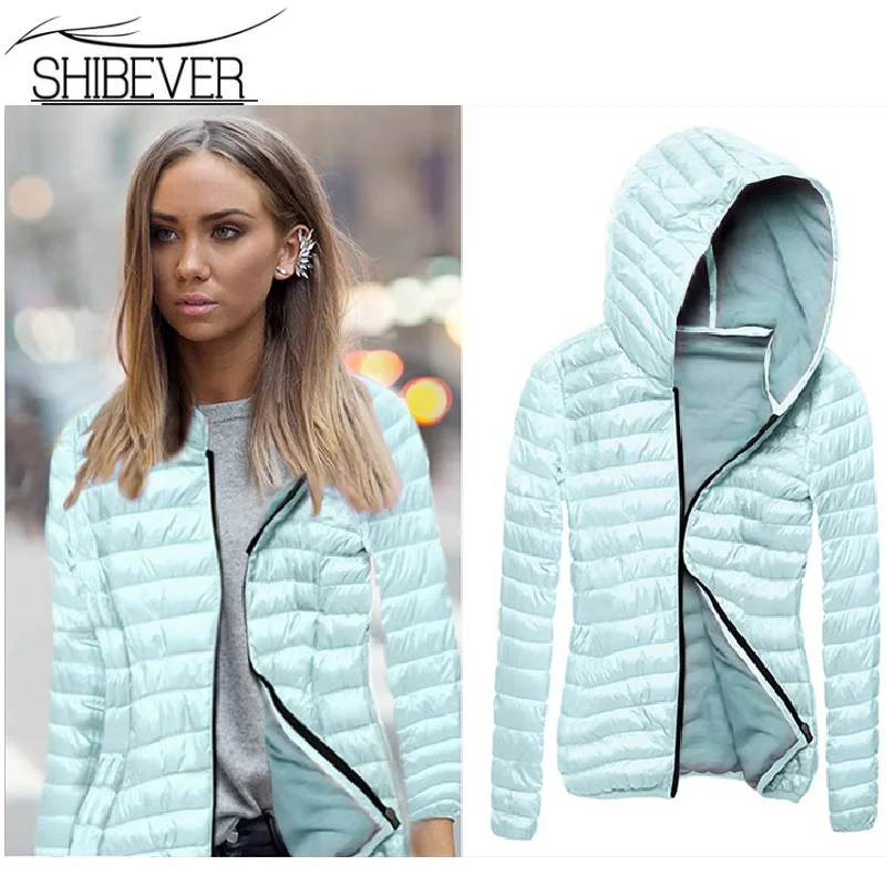 SHIBEVER Women Jacket Coat Light Cotton Basic Jackets
