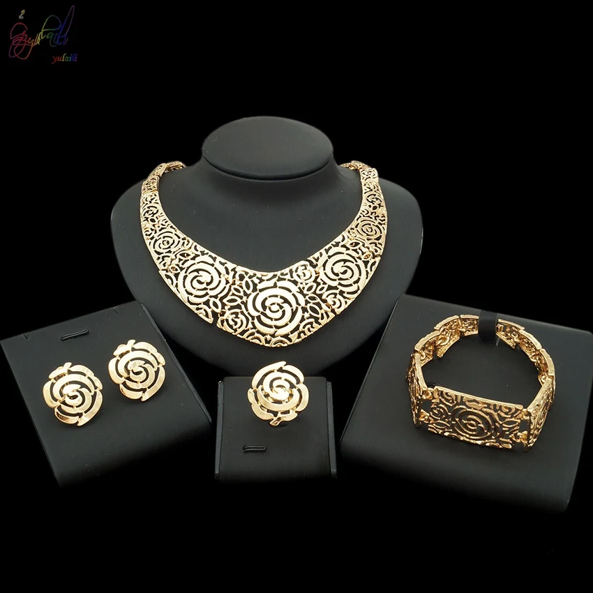 

YULAIILI Free Shipping New Arrival 2017 Dubai Design Ladies Costume Four Jewelry Sets