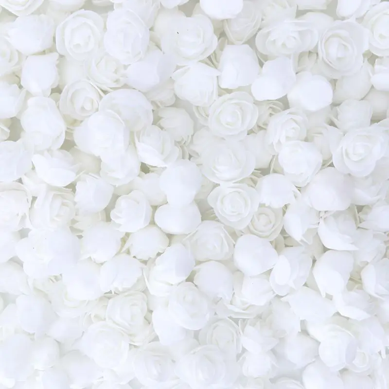 500 шт Мини ПЭ Пена Искусственные розы цветы головки венок коробка для сладостей для самостоятельной сборки материал медведь ручной работы свадебные украшения дома - Цвет: Белый