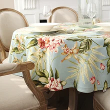 Round Table Cloth 24 Colors Flowers Geometry Solid Colors Round Table Dining Decor Cover Polyester Faux Linen Print Tablecloth