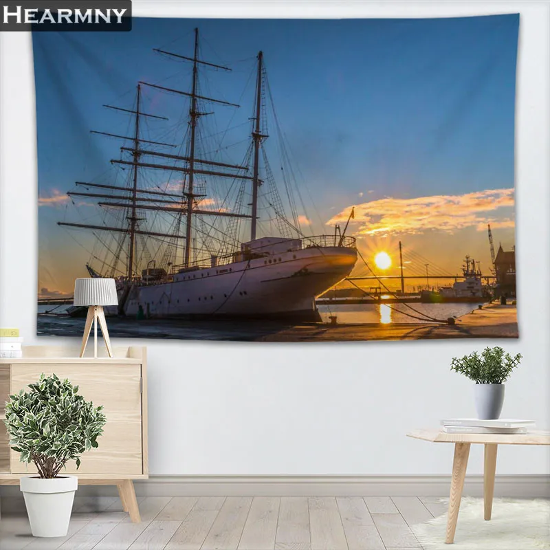 HEARMNY Ferry Tapestry Wall Hanging Decor Tapestry Show Piece For Home Decoration Camping Tent Travel Sleeping Pad - Цвет: 3