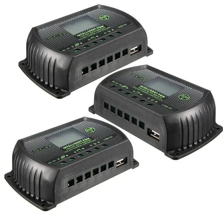 

24V 12V Solar Panel Battery Charge Controller Adjustable 30A/20A PWM LCD Display Solar Collector Regulator