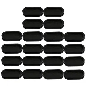 

20Pcs 44x22mm Groove Black Synthetic Rubber Oval Shape Double-Sided Wires Grommets Gaskets Protector Ring