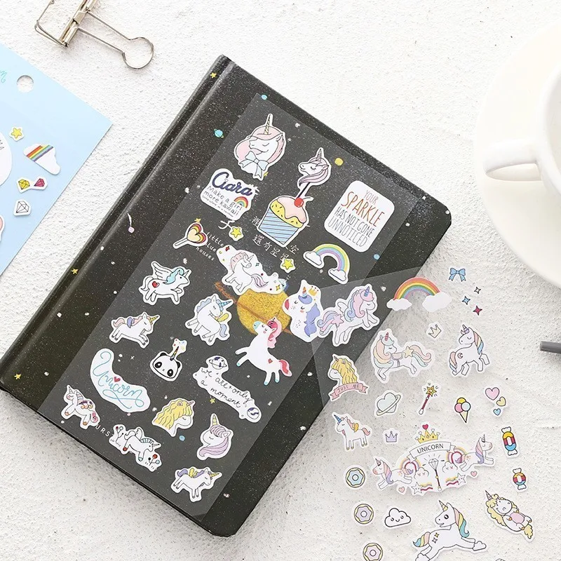 

10 PCS/lot Cute Cartoon Unicorn Stickers Creative Kawaii Photo Hand Account Diary Decoration Paper Sticker Art Supplies 06539