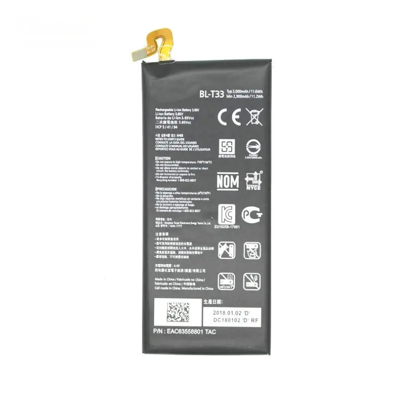 10pcs /lot 3000mAh BL T33 BL T33 Replacement BATTERY for LG Q6 M700A