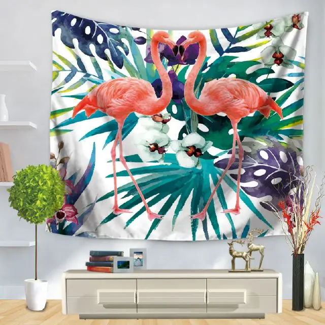 CAMMITEVER Фламинго листья цветочный индийский коврик с мандалой в стиле хиппи домашний декоративный пляжное полотенце в стиле бохо настенный гобелен - Цвет: 1