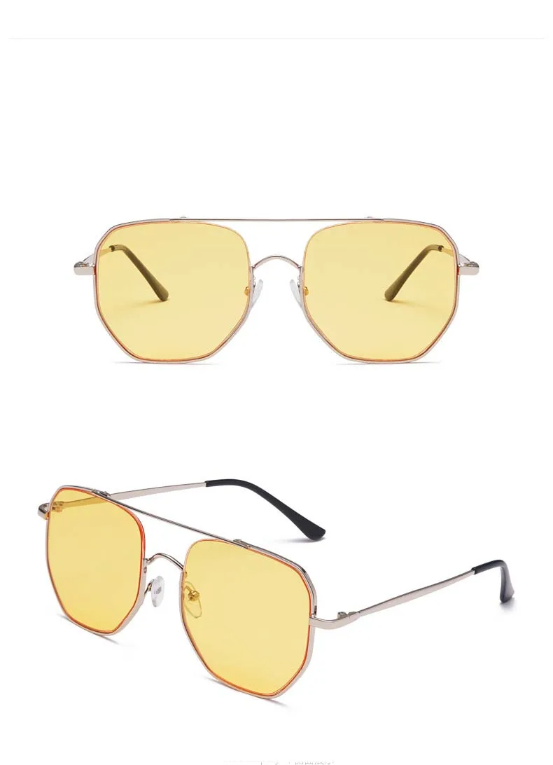 2019 Мужские квадратные солнцезащитные очки для женщин металлические Двойные Лучи большая оправа Модные солнцезащитные очки UV400 Новый