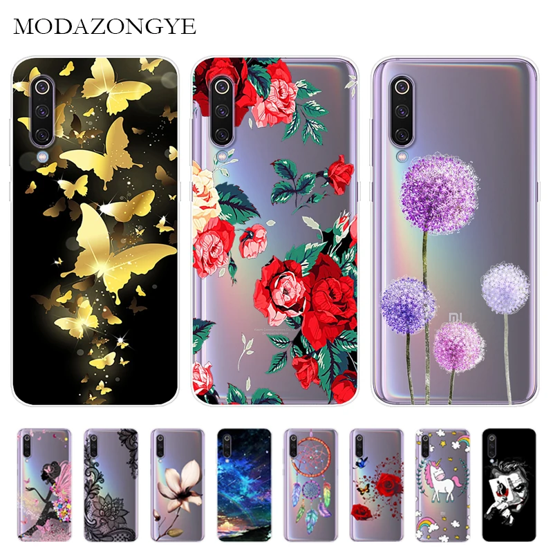 Мягкий чехол с мультяшным рисунком для Xiaomi Mi 9 силиконовый задней панели телефона