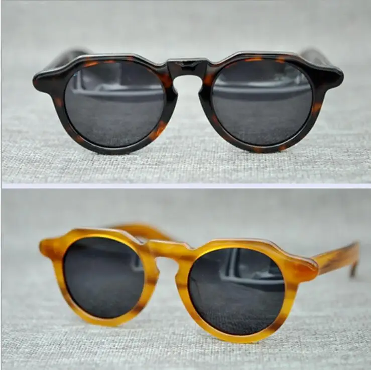 

LKK UNISEX Hand-made Japanese vintage polarized sunglasses sunglasses fashion trend small face multilateral sunglasses