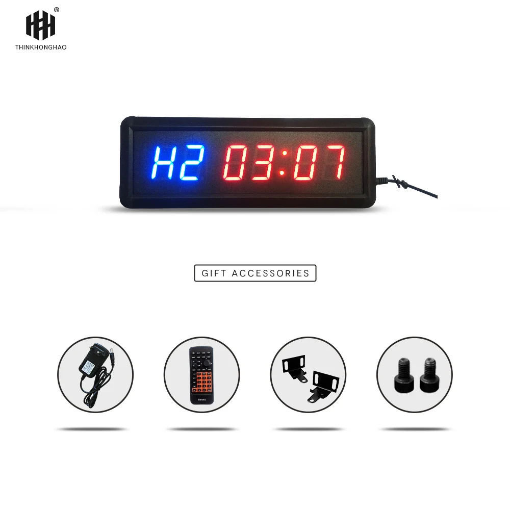 Ceny Darmowa wysyłka 1.5 GYM Crossfit Timer LED interwałometr czas szkolenia i czas odpoczynku alternatywny CountdownCount up jako Stopwatc