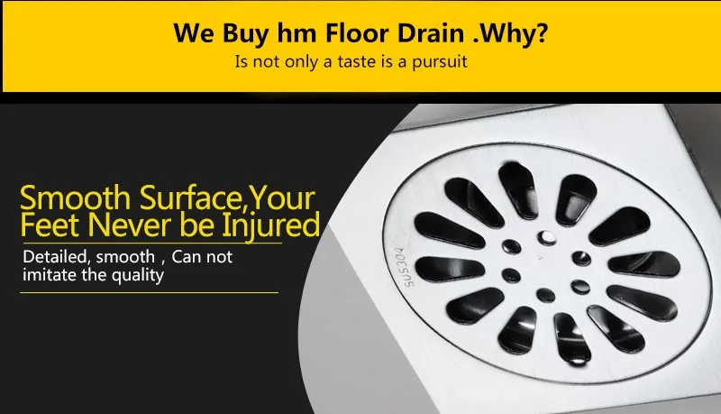 hm Floor Drain Linear Shower Floor Drains Bathroom Shower Drain Cover Stainless Steel SUS304 kitchen Filter Strainer Drainer (3)