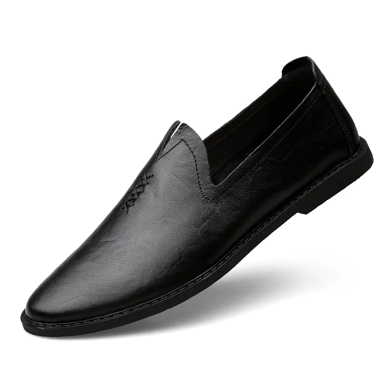 

JMaiou New Genuine Leather Men Shoes Men's Flats, Design Style Shoes Men Fashion Soft Moccasins Casual Driving Shoes C4