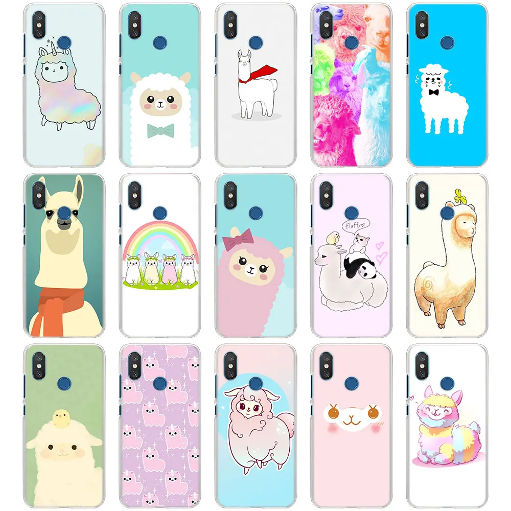 

cute Alpaca Llama Phone Case for Xiaomi Redmi Note 4X 5 6 Note 7 6A S2 Mi A1 A2 8 Lite Hard PC Phone Case Cover