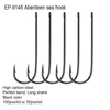 Eupheng 100pcs Or 50pcs EP-9146  Aberdeen Sea Long Shank Sports Fishing Hook Black Color Fish Hooks Wide Gape Fishing Hook ► Photo 1/2