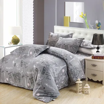 

Best-selling Gray Prague style Home Textile Duvet Quilt Cover Pillow Case Bed Sheet Woman Adult Girls Bedding Linen Set