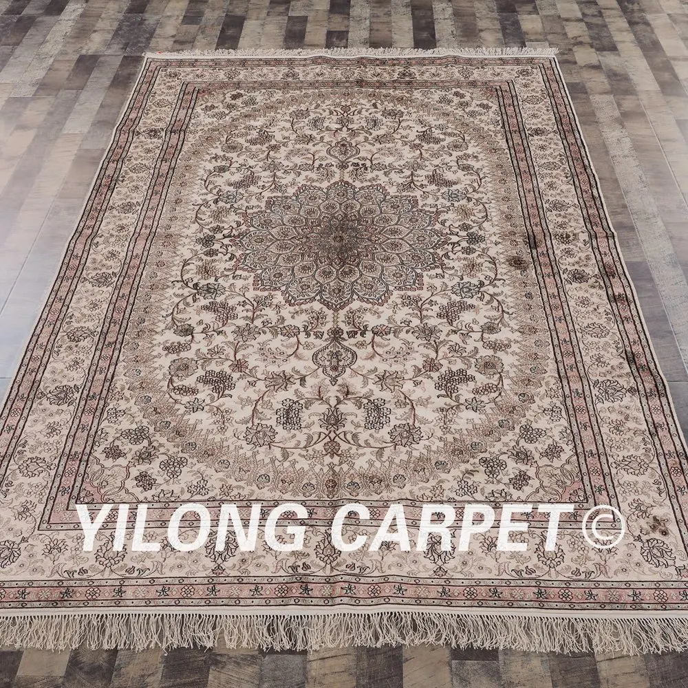 Yilong 6'x9 Тебриз шелковые ковры Vantage изысканные традиционные восточные ручной Тебриз ковер (YHW81B6x9)