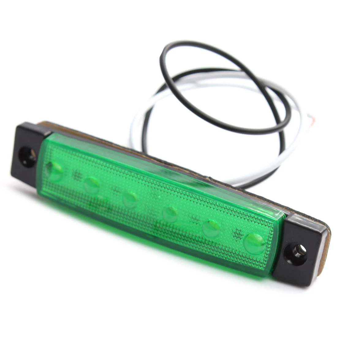 

10 Pcs 12V 6 LED GREEN Side Marker Indicators Lights Truck Trailer Lamp