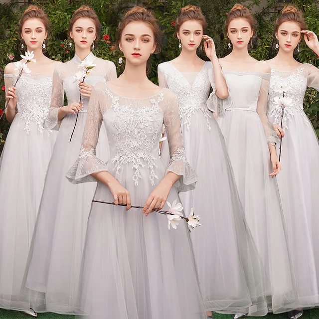 Cheap Beauty-Emily Long Lace Bridesmaid Dresses 2019 A-Line Off the Shoulder Half Sleeve Vestido da dama de honra Cheap Beauty-Emily Long Lace Bridesmaid Dresses 2019 A-Line Off the Shoulder Half Sleeve Vestido da dama de honra