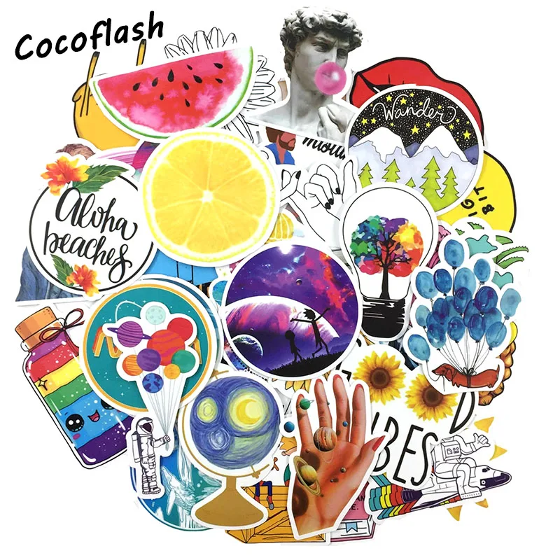 53Pcs Lovely Girl Series Cartoon Waterproof Sticker For Laptop Car Phone Luggage Bike Wall Decal Skateboard Toys Stickers