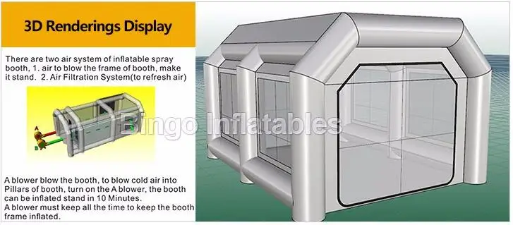 6X4X2,7 метров надувная кабина для окрашивания распылением палатки, Aufblasbare Lackierkabine игрушечные палатки