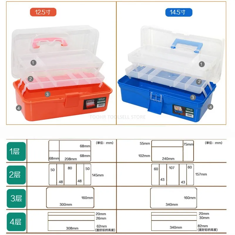 Многофункциональный инструмент чехол Портативный 3 слоя Пластик Рыболовный Инструмент Для Хранения Чехол Бытовые ящик для инструментов высокого качества