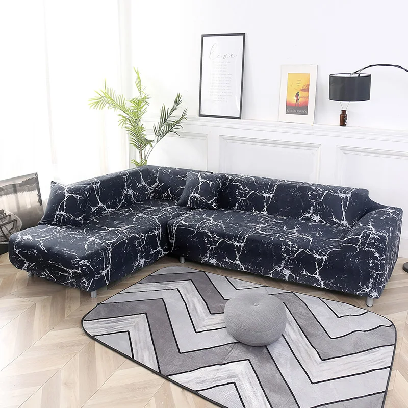 Черно-белые эластичные чехлы для диванов, эластичные чехлы для диванов, чехлы для диванов - Цвет: K385