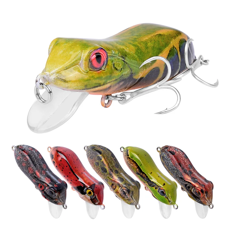 

6PCS Fishing Lure set Frog bait 60mm 9.5g float minnow Bionic frog hard lures Crankbait Wobblers Artificial bait fishing tackle