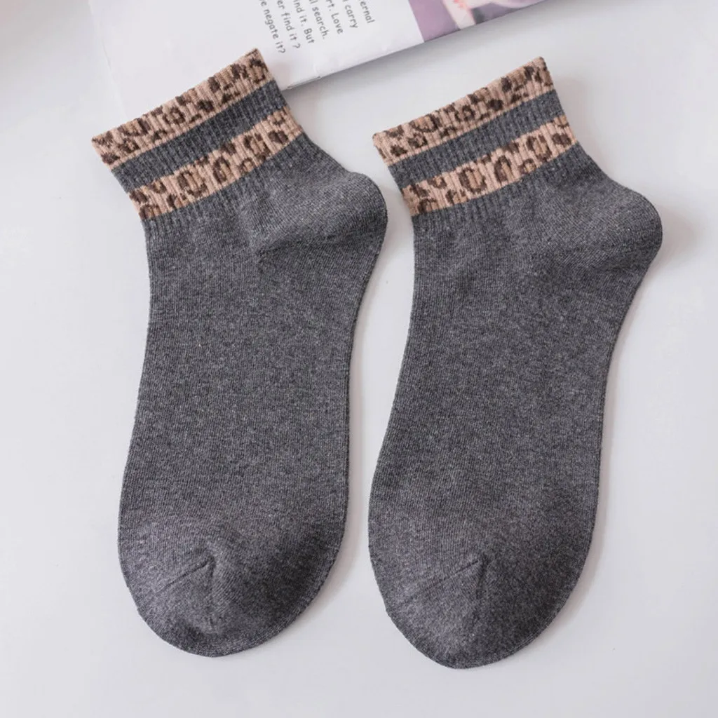 New Spring Women Sock Ladies Leopard Print Socks Fashion Anklets Sox Bobbysocks Style Patterns Exquisite Chaussette VC7 | Женская одежда