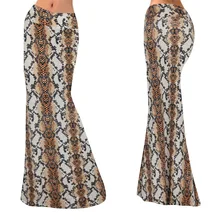 Весенняя летняя длинная юбка Для женщин Фасонная юбка Сексуальная Змея печати макси для ночного клуба вечерние юбки тонкий юбка-годе плюс Размеры