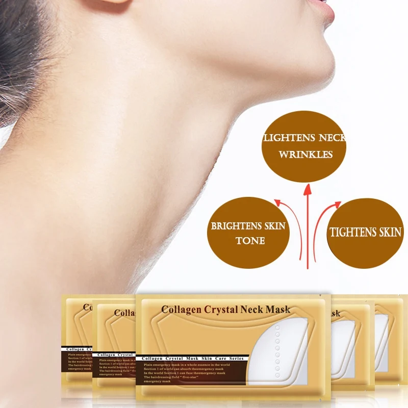 5Pcs Neck Masks Crystal Collagen Whitening Anti-Aging Nourishing Neck Whitening Moisturizing Skin Care Neck Patches