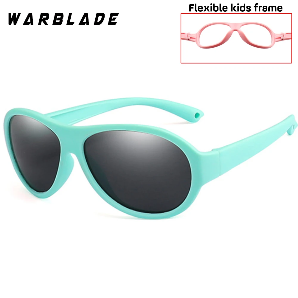 Детские квадратные поляризованные солнцезащитные очки для детей силиконовые безопасный TR90 солнцезащитные очки для мальчиков и девочек, UV400 с зеркальным покрытием линз, Gafas de sol R02 - Цвет линз: green gray
