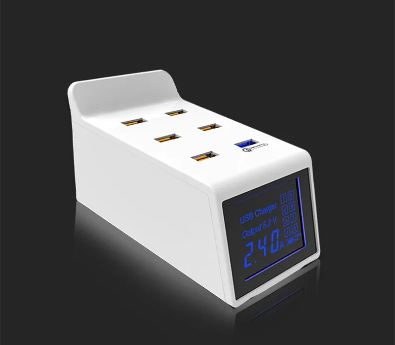 40W Quick Charge 3.0 Smart USB Charger Adapter Led Display Fast Charging Power Socket HUB (16)