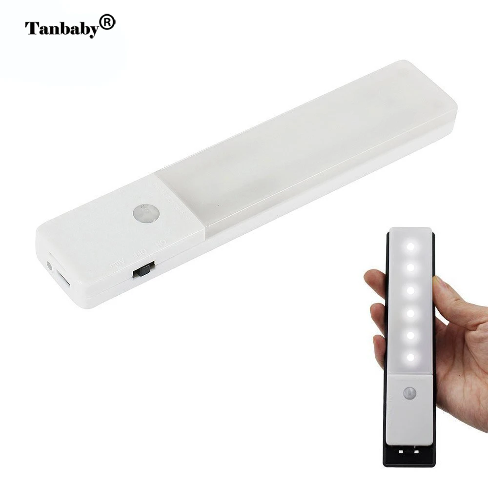 

Tanbaby PIR Motion Sensor Night Light USB Rechargeable 3-Modes LED Wall lamp Cabinet Drawer Closet wardrobe night Lighting