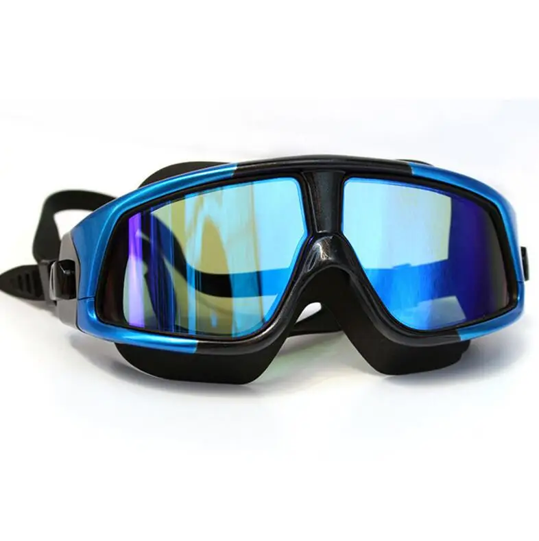 Just like picture Comfortable Silicone Swimming Glasses Optical Large Frame Swim Goggles Waterproof Anti-Fog UV Glasses Free Storage Case - Color: Just like picture