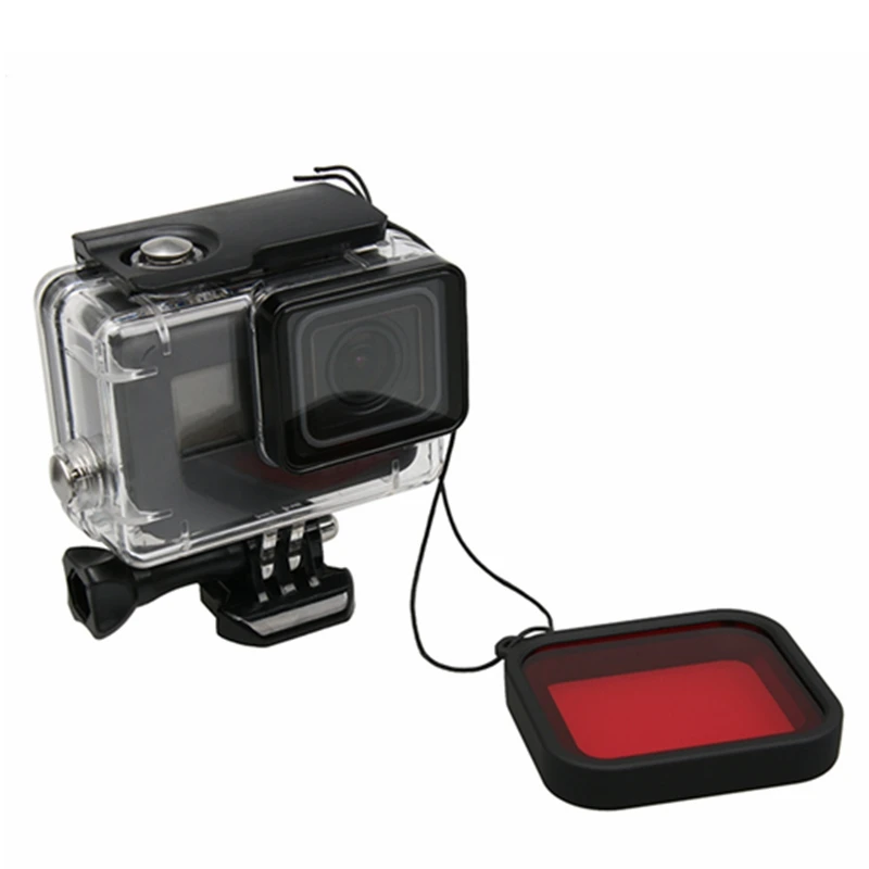 Красный Дайвинг фильтр Защитная крышка объектива для Gopro Hero 7 Black Hero 6 5 крепление Go pro 5 6 камера водонепроницаемый чехол Аксессуары