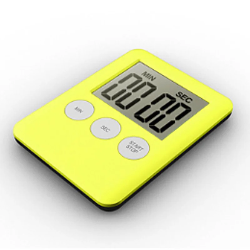 ЖК-дисплей цифровой кухонный таймер для приготовления яиц отсчет времени Будильник Секундомер магнитный кухонный таймер для домашней работы тренировки спорта - Цвет: yellow 2