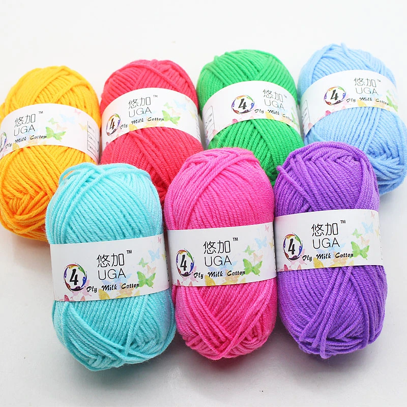 Uga 4 Ply Combed Soft Milk Cotton Acrylic Blended Yarn For Baby Hand