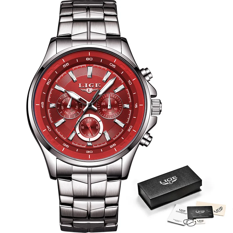 Часы Relojes LIGE мужские модные армейские кварцевые водонепроницаемые|Кварцевые