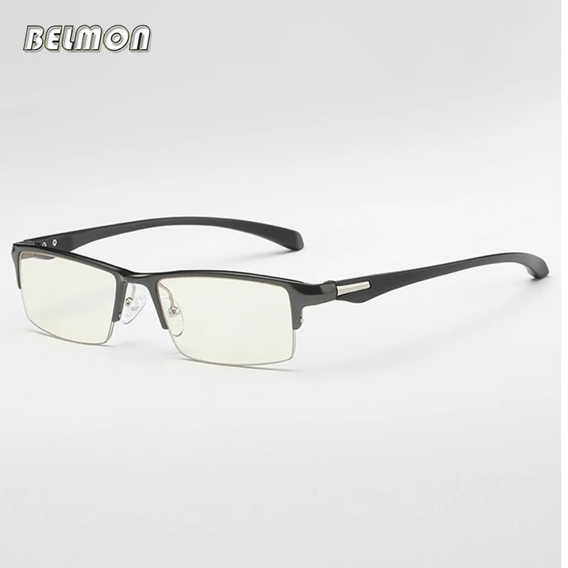 

Spectacle Frame Men Eyeglasses Computer Gaming Goggles Anti-Blue Rays Eye Glasses Clear Lens Half Frame For Male Eyewear RS556