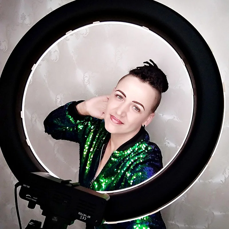 Travor Studio Dimmable 18" 55W 5500K LED Camera Mirror Video Ring Light Kit with 2M Stand Color Filer and Carry Bag for Makeup Travor Studio Dimmable 18" 55W 5500K LED Camera Mirror Video Ring Light Kit with 2M Stand Color Filer and Carry Bag for Makeup