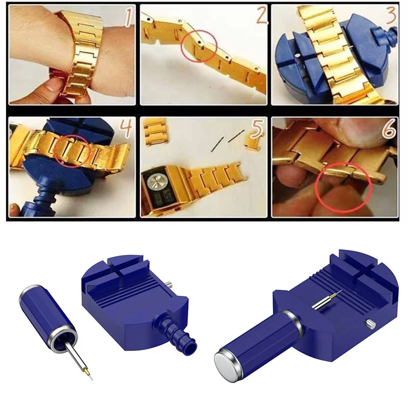 

Watch Band Spring Bars Strap Link Pins Remover Adjuster Opener Repair Tools Kit+4 Pins ALI88