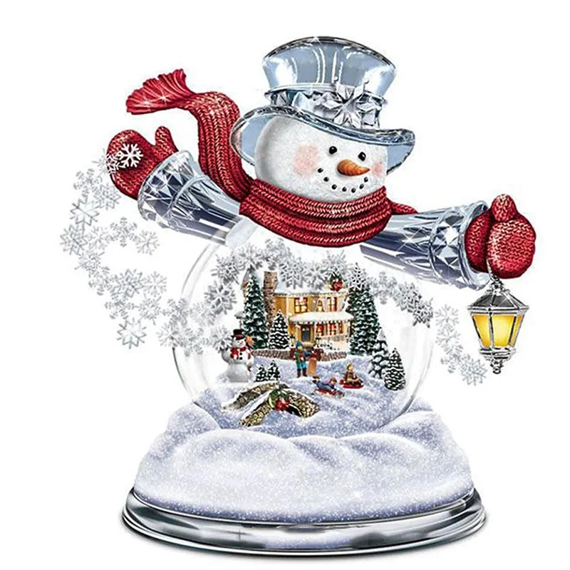 

D SH Snow Globe Christmas Snowman House Image Handwork 5D DIY Round Diamond Painting Cross Stitch Diamond Embroidery Home Decor