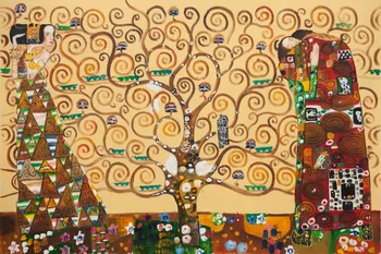 

Abstract Gustav Klimt Wall Art Oil Painting on Canvas for Living Room The Tree of Life, Stoclet Frieze, 1909 Handmade 100%